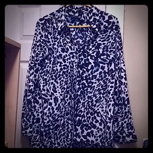 Talbot's Colorful cheetah print blouse